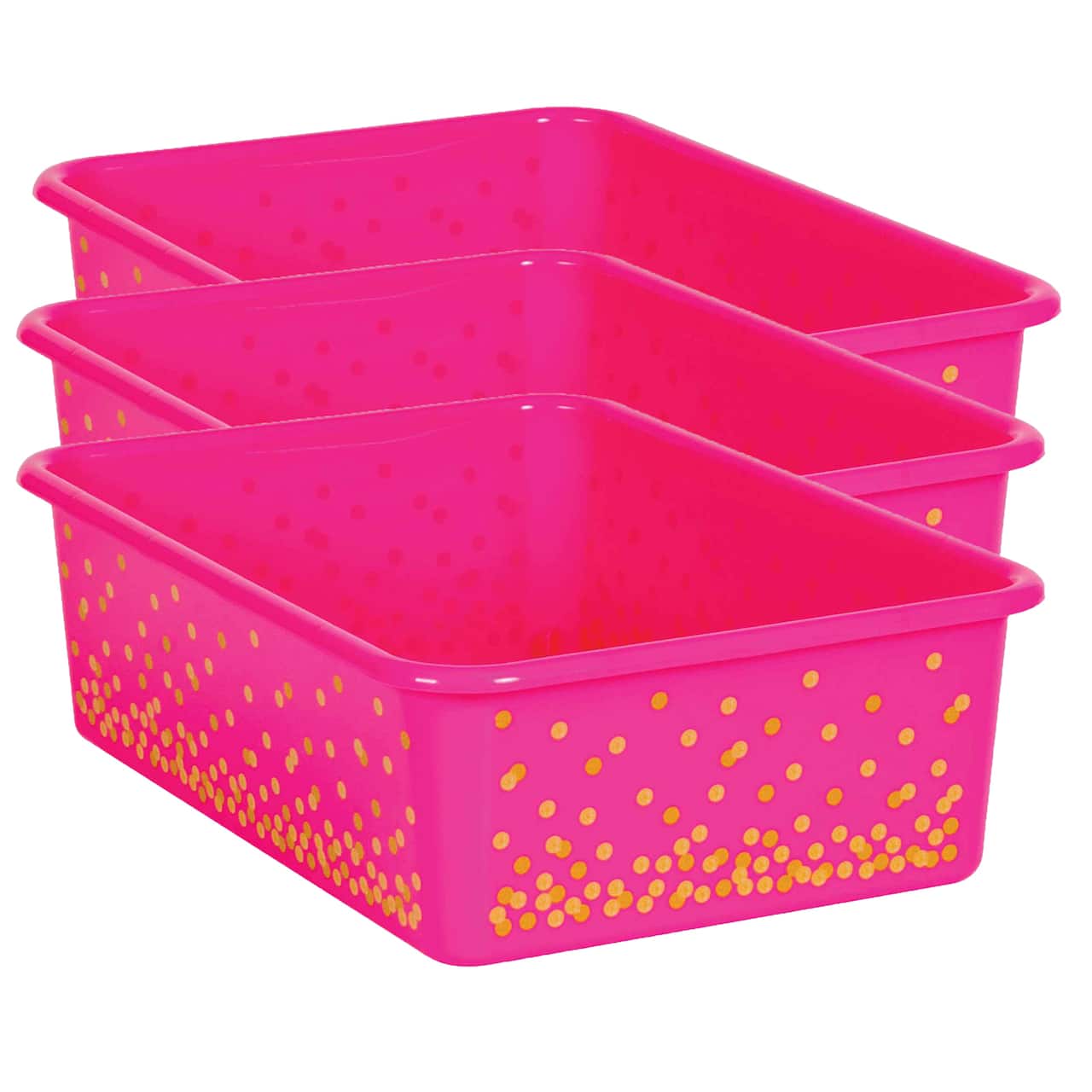 Teacher Created Resources® Large Confetti Plastic Storage Bin, 3ct.